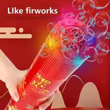 Automatic LED Bubble Machine for Kids with Bubble Liquid Refills, Rechargeable Bubble Blower Toy with Lights & Music,Party, Birthday & Outdoor Fun (Includes 1 Bubble Solution Bottles)