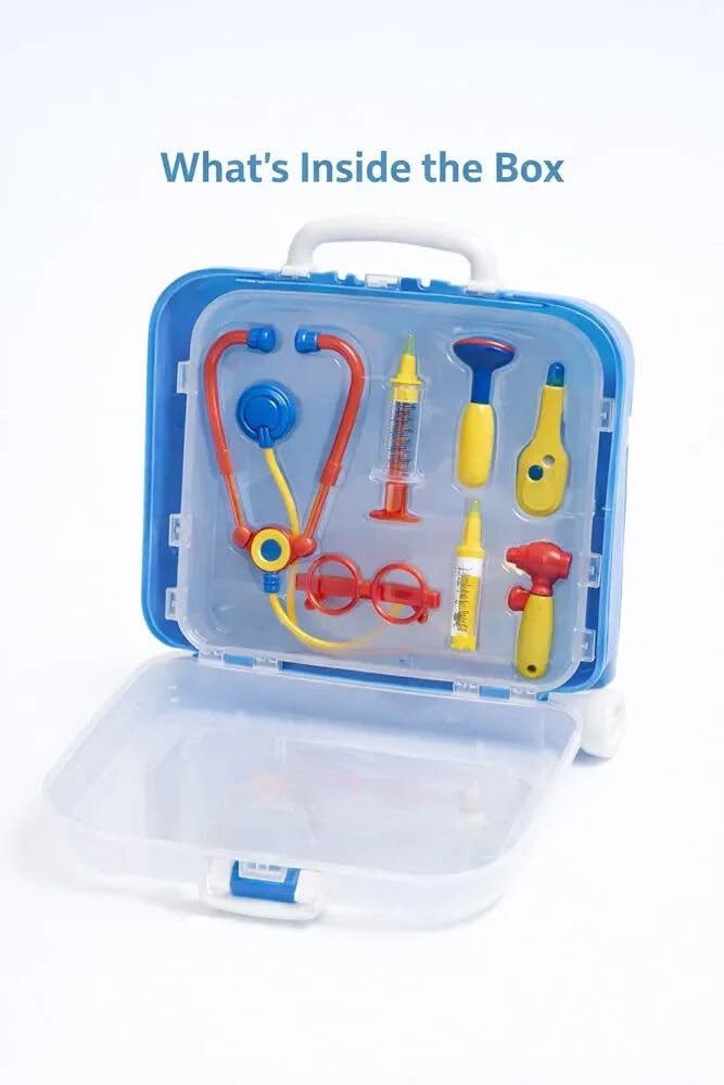 Kids Doctor Play Set with Carry Case, Children's Pretend Doctor Kit, Medical Toy Set with Accessories, Educational Role-Playing Toy for Boys and Girls (3+ Years)