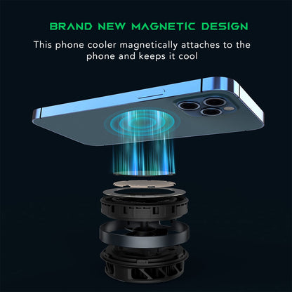 Black Shark Phone Cooler Magnetic Cooler, iPhone 11 12 13 14 Series MagSafe Compatible, Cell Phone Cooling Fan Portable Phone Radiator Cooling Fan, Gaming Semiconductor Cooling for Android/Tablet/iPad