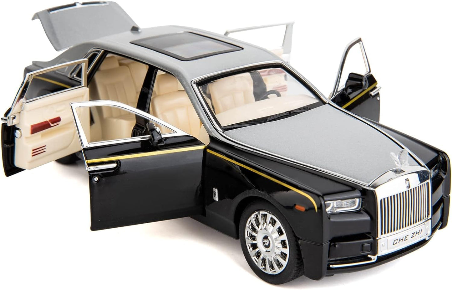 Rolls Royce Phantom Model Car 1:24 Scale Exclusive Alloy Metal Car Pull Back Die-cast Toy with Openable Doors & Light MusicColors As Per Stock (Rolls Royce Phantom)