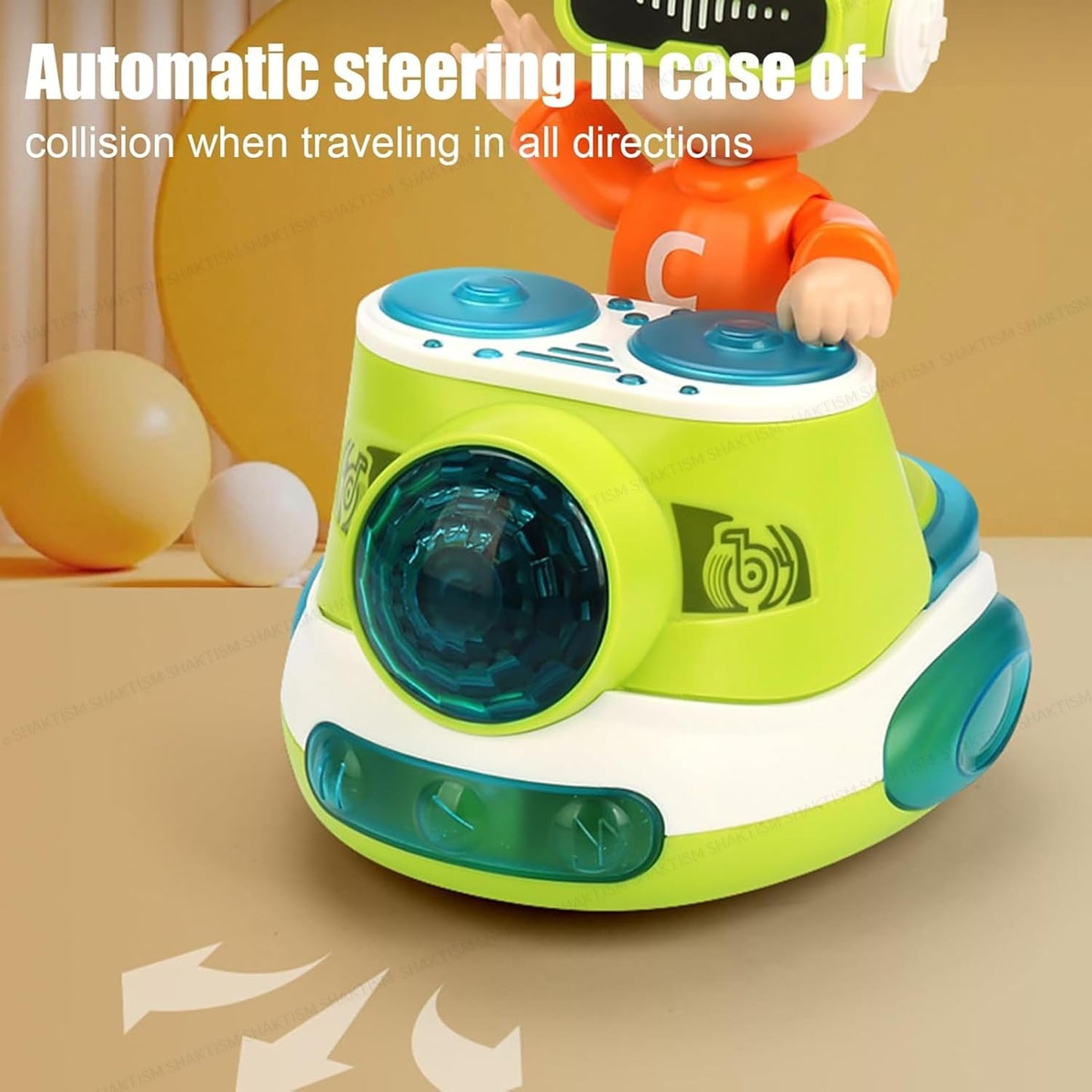 DJ Coco Musical Toy with LED Lights, Bump & Go Action, Moving Tyres, Sound Effects for Kids