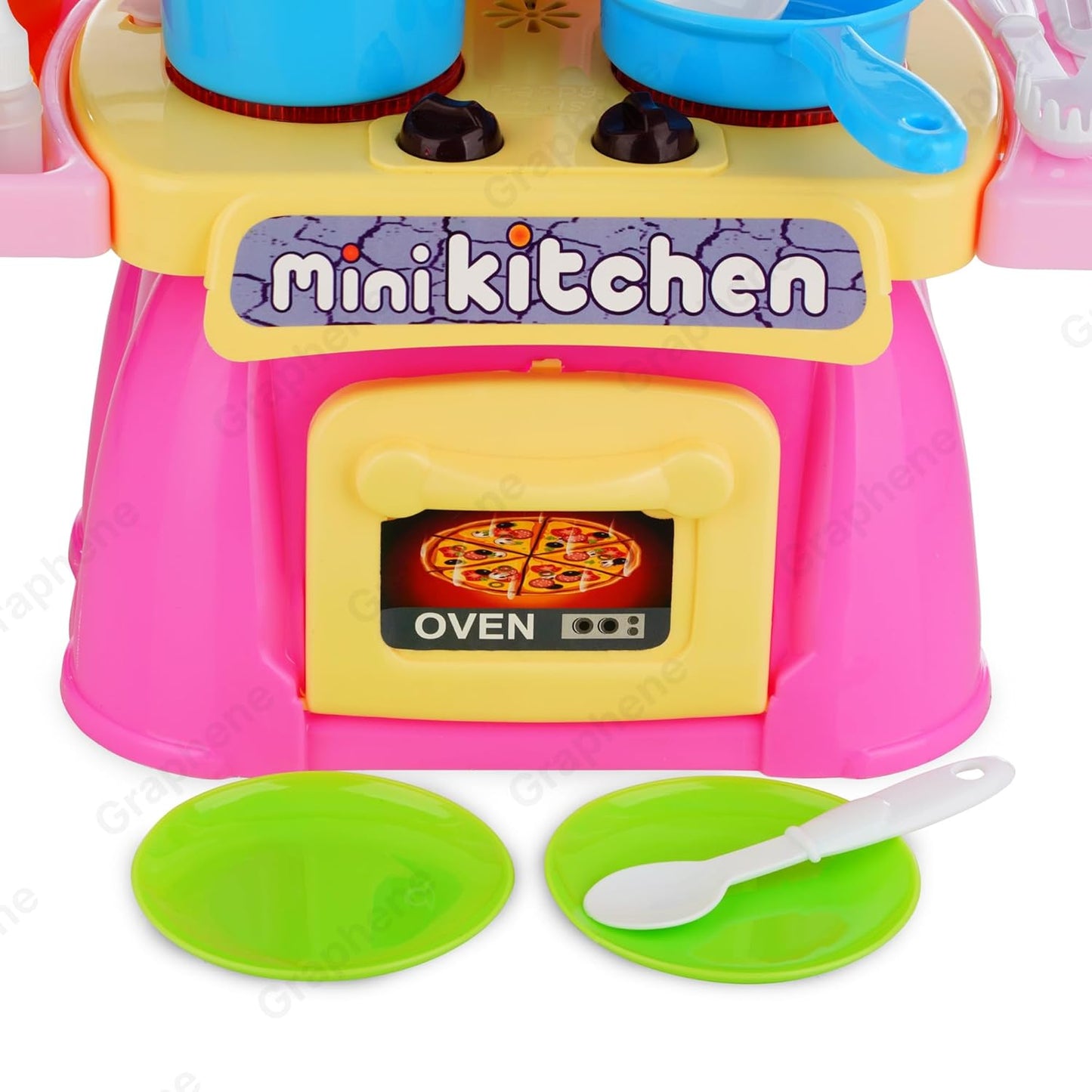 26 Pcs Mini Kitchen Play Set Realistic Sound Light,Smoke,Play Food, Cooking Stove with Steam for Toddlers Chef Role Play Toy Kitchen Accessories Set for Kids